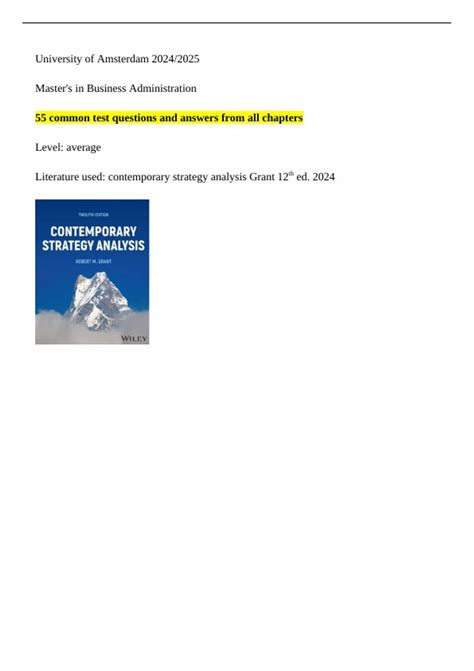 Master Business Administration University Amsterdam 2024 - 55 test bank