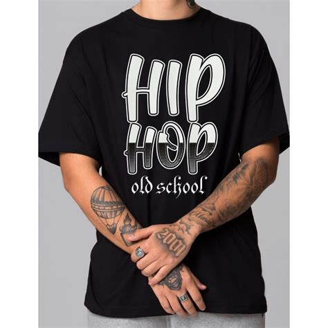 camiseta hip hop unissex preta algodão premium estampada camisa street