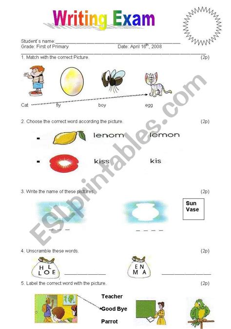 Grade 9 Printable English Worksheets