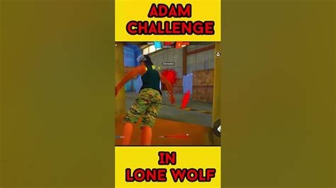 Adam Challenge In Lone Wolf 🔥🐺 Youtube