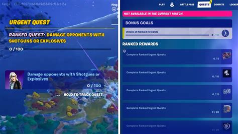 How To Complete Ranked Urgent Quests Fortnite YouTube