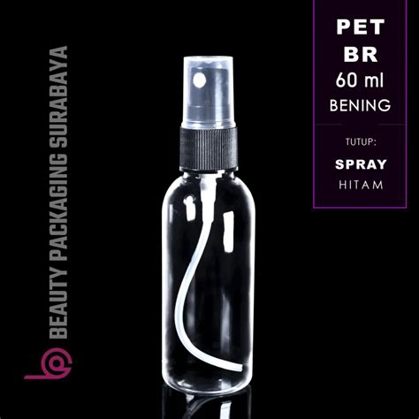 Botol Plastik Pet Ml Br Bening Tutup Spray Hitam Lazada Indonesia