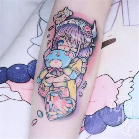 Tatuajes Temporales Anime Kawaii Manga Cartoon Girl Gran Etsy