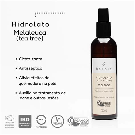 Hidrolato De Melaleuca Tea Tree Org Nico Ml Herbia Cuidado