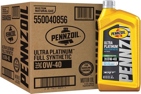 Amazon.com: Pennzoil Ultra Platinum Full Synthetic 0W-40 Motor Oil (1 ...