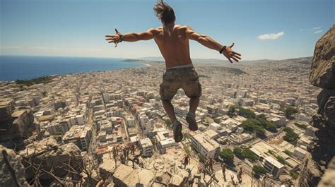 Premium AI Image | Thrilling Parkour Stunts