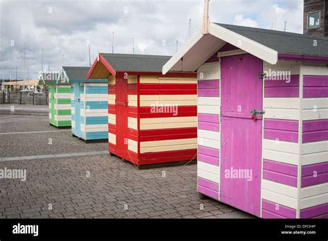 Colourful Wooden Beach Huts Stock Photo Alamy