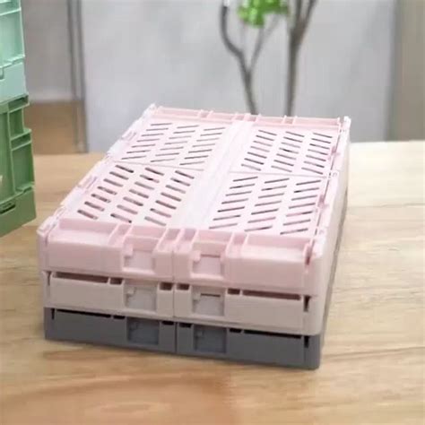 Korea Style Mini Folding Plastic Storage Box Desktop Finishing Basket