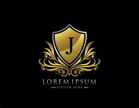 Gold Luxury Shield J Letter Stock Illustrations Gold Luxury