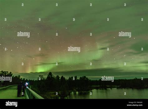 Northern Lights - Nellim, Lake Inari, Lapland, Finland Stock Photo - Alamy