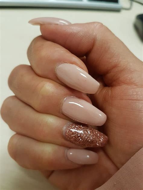Nude Rose Gold Glitter Gold Glitter Nails Rose Gold Nails Glitter