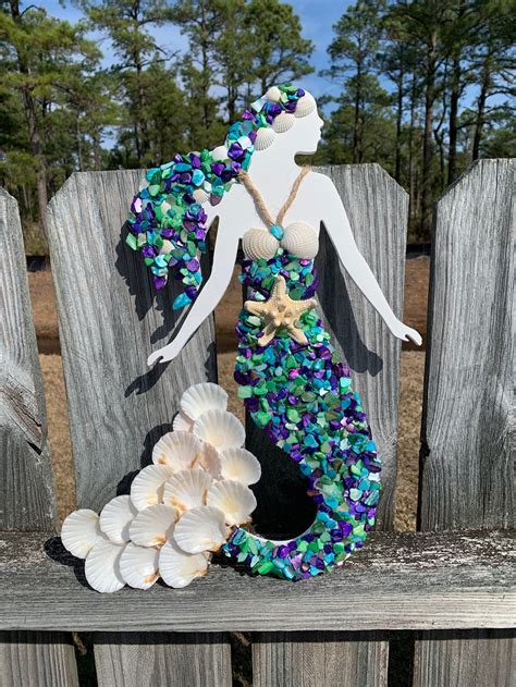 Seashell Mermaid Wall Decor Mermaid Wall Art Etsy