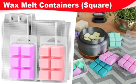 100 Pack Wax Melt Containers With 6 Cavity Clear Plastic