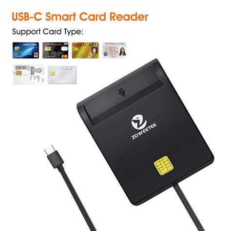 GetUSCart ZOWEETEK Type C CAC Reader Smart CAC Card Reader USB C For