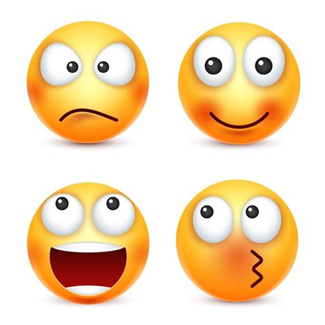 Emoticon Sonriente Conjunto Cara Amarilla Con Emociones Estado De Nimo