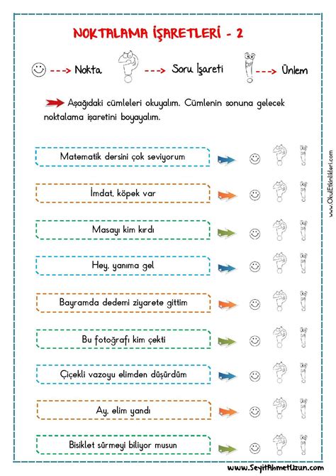1 Sinif Noktamalama Isaretleriм Alfabe Calisma Sayfalari Ucun NBKomputer