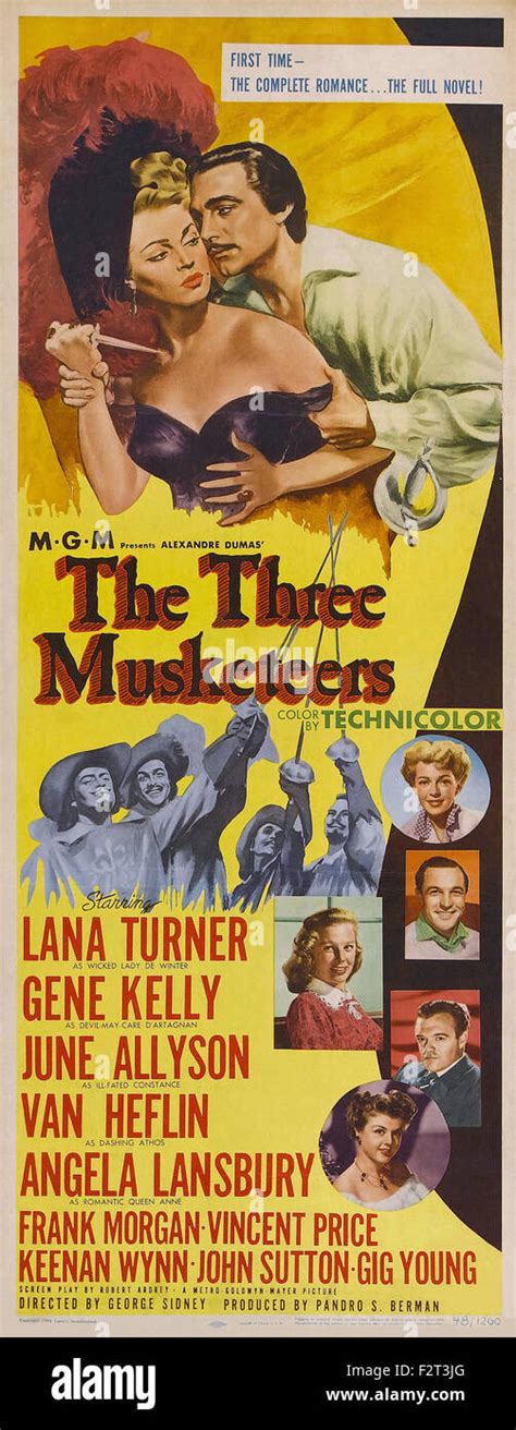 Three Musketeers The 1948 Movie Poster Stock Photo Alamy