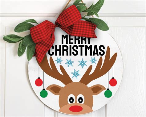 Christmas Door Hanger Svg Bundle Christmas Svg Christmas Etsy