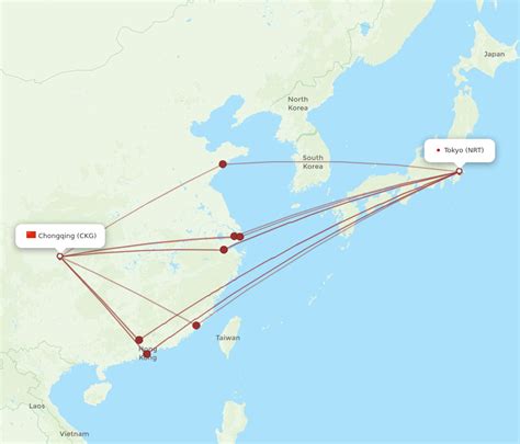 All Flight Routes From Chongqing To Tokyo Ckg To Nrt Flight Routes