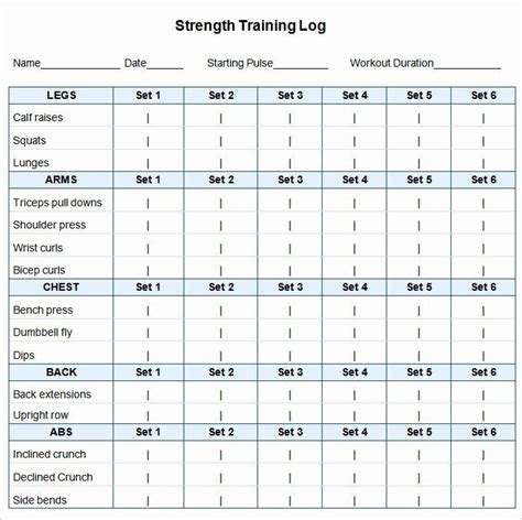 Excel Workout Templates