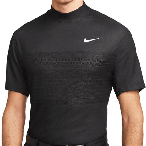 Nike Mens Dri Fit Adv Tiger Woods Mock Neck Golf Polo