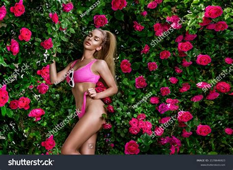 Sexy Blonde Woman Pink Bikini On Stock Photo 2178646923 Shutterstock