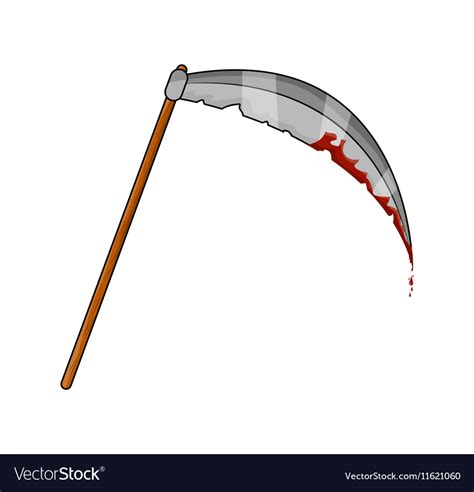 Halloween scythe with blood Royalty Free Vector Image