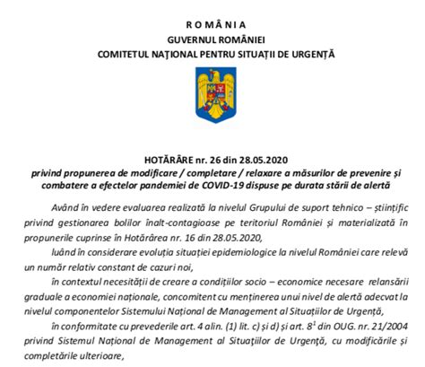 Hot R Re Nr Din Privind Relaxarea M Surilor