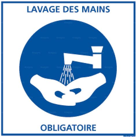 Panneau Lavage Des Mains Obligatoire Pictogramme