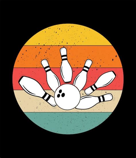 Premium Vector | Vintage retro bowling elements vector