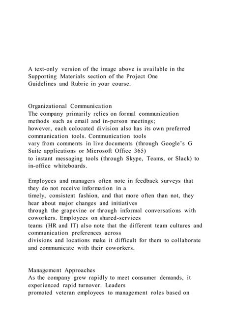 BUS 210 Project One Management Brief Text Only VersionOrganizati PDF