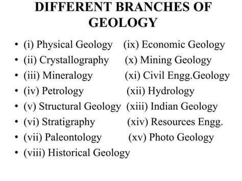 1.1 introduction of geology,Branches and Scope of Geology | PPT