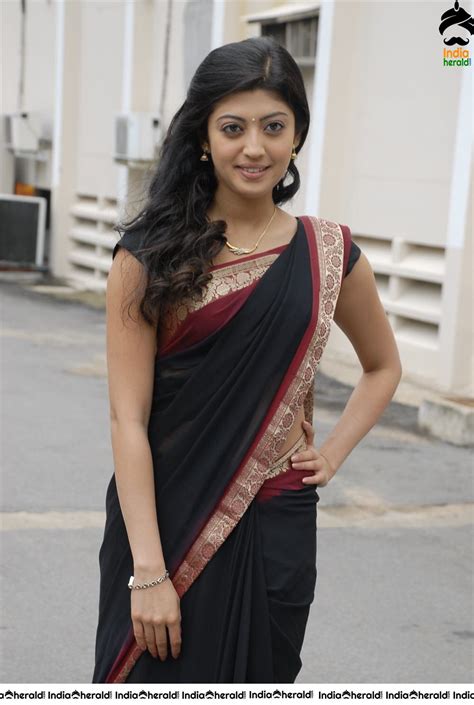 Pranitha Latest Hot Photos In Black Transparent Saree Set