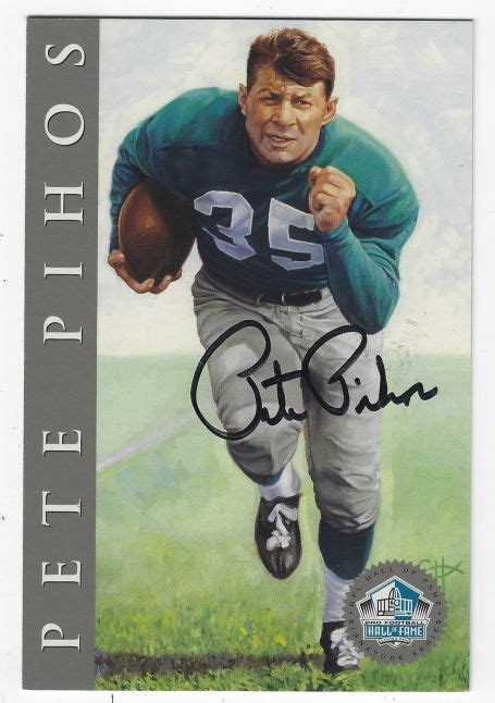 Autographed PETE PIHOS Philadelphia Eagles Ron Mix Hall Of Fame