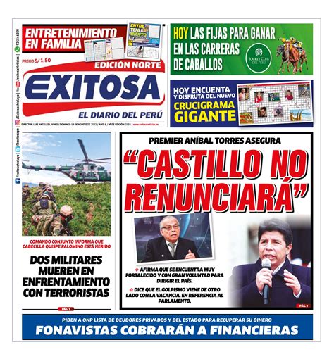 Diario Exitosa Norte Domingo De Agosto Del By Diario Exitosa