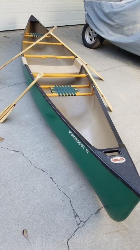 Used Old Town Penobscot 17 Canoe With Paddles Life Vest And