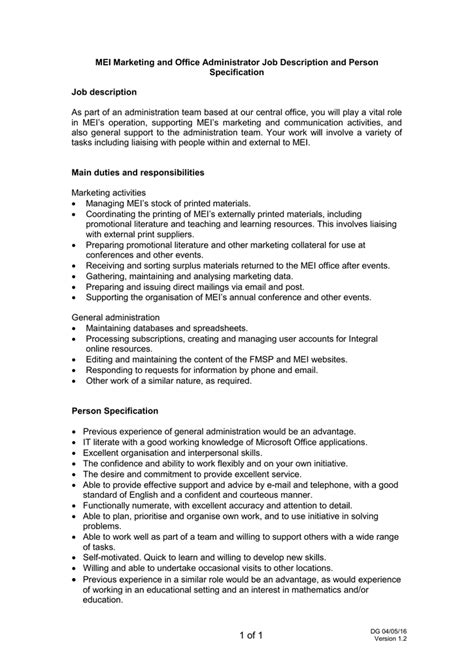 Top 58 Imagen It Office Administrator Job Description Abzlocal Mx