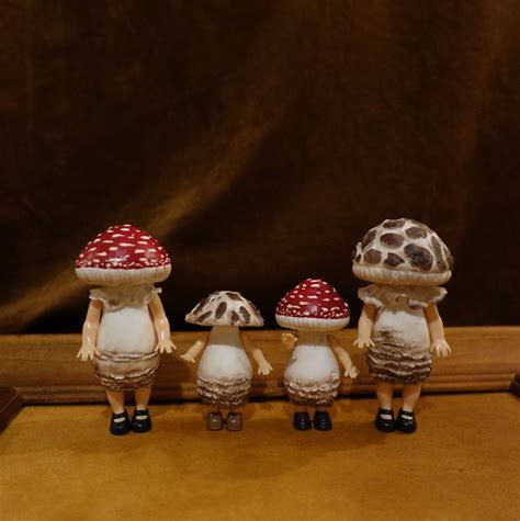 Handmade Mushroom Doll Figurines Clay Mushroom Toadstool Unique T