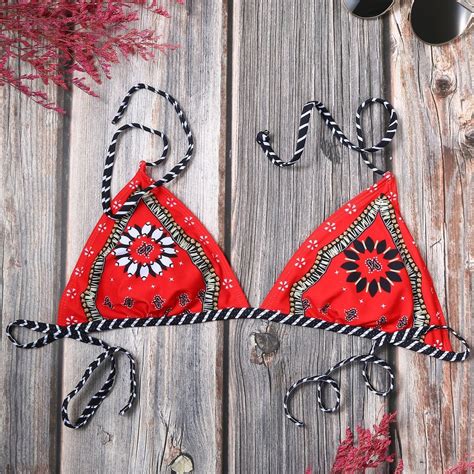 Womens Sexy Brazilian Tie Side Triangle Thong Bikini Set Beach Swimwear Swimsuit EBay