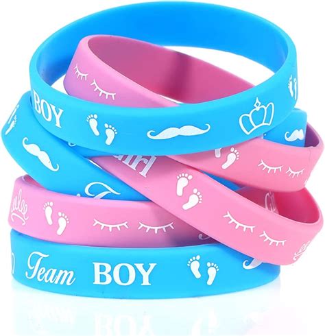 Niu Mang Pcs Gender Reveal Bracelet Team Boy And Team Girl Silicone