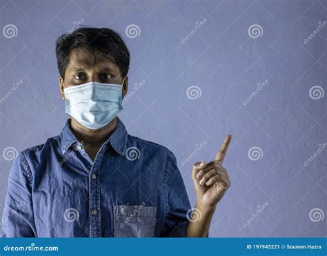 Indian Man Wearing Nose Mask Stock Image Image Of Medical Head 197945221