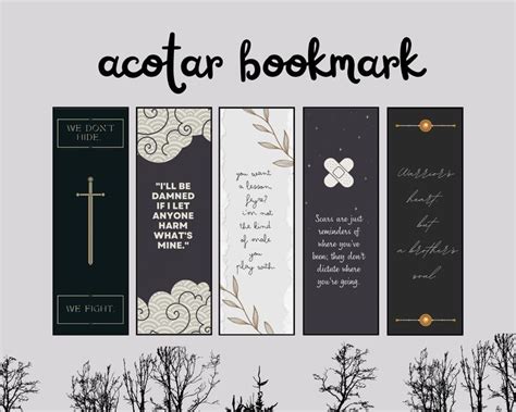 Acotar Bookmarks A Court Of Thorns And Roses Acomaf Bookish Etsy