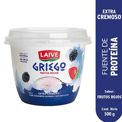 Yogurt Griego Laive Frutos Rojos Pote 500g Plazavea Plazavea