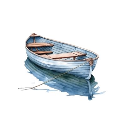 Watercolor Rowboat Clip Art Element Boat Wooden Rowboat Png