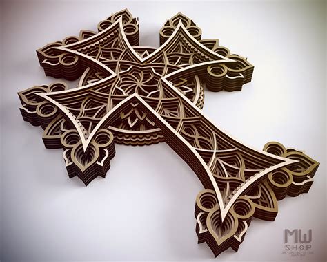 Cr09 Layered Cross Laser Cut Cross Cricut Cross SVG 728895