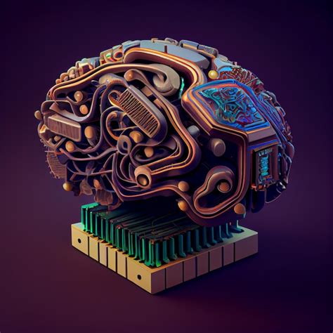 Cyberpunk Inteligencia Artificial Cerebro Ai Imagen Generada Foto Premium