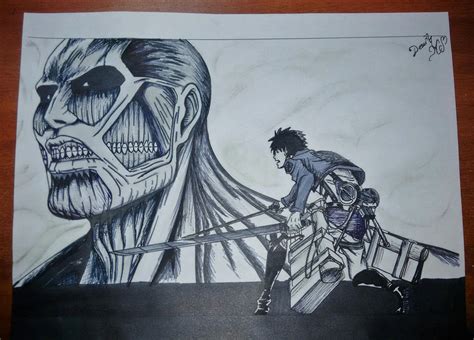 Eren Jaeger vs Colossal Titan by Dewith99 on DeviantArt