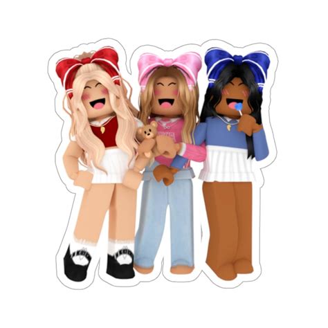 Girl Roblox Sticker Girl Roblox Birthday Party T Girl Etsy