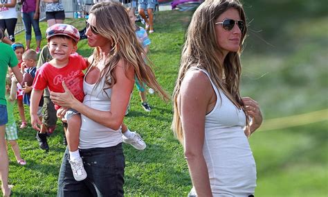 Gisele Bundchen Shows Off Her Growing Baby Bump In A White Tank As She