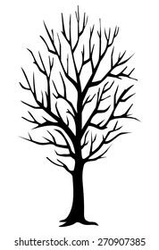 Winter Tree Silhouette Stock Vector (Royalty Free) 270907385 | Shutterstock